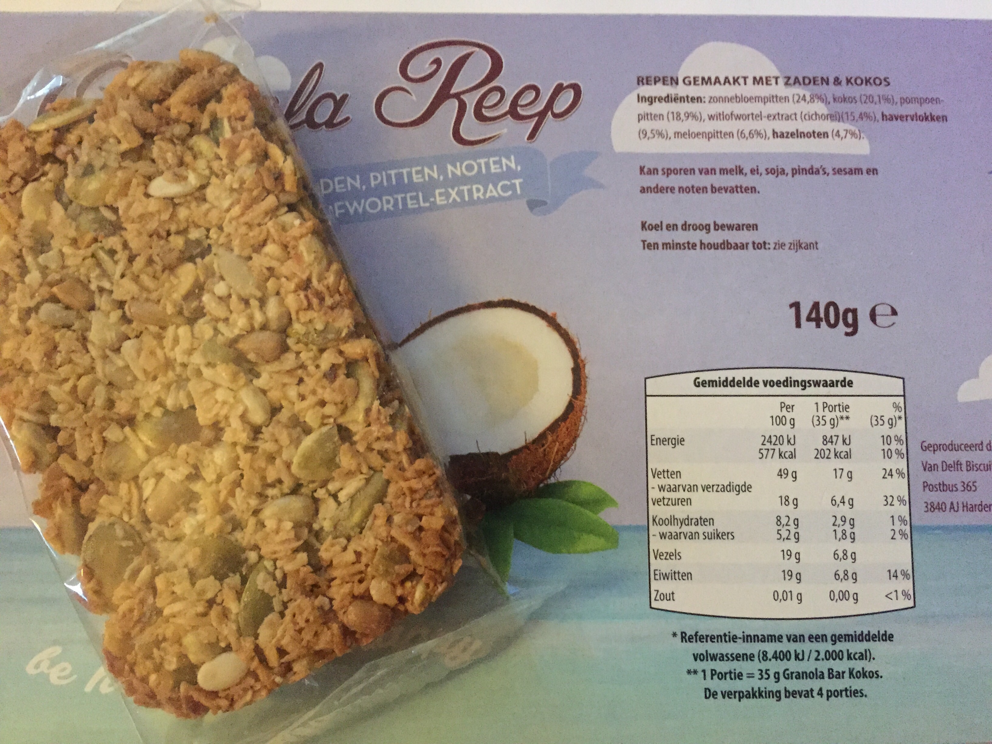 Aldi files Gezond en verantwoord tussendoortje, een granola reep waar